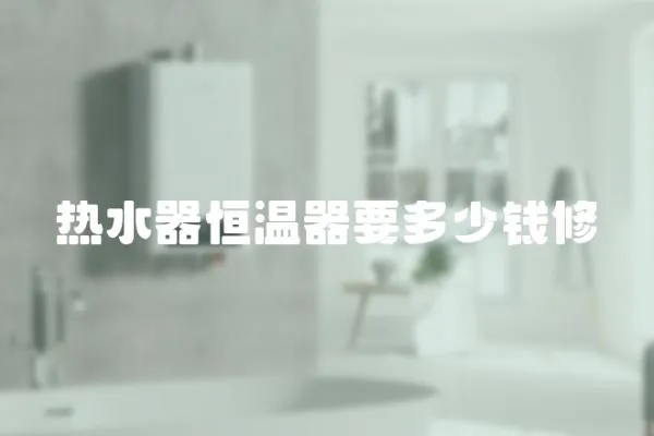 熱水器恒溫器要多少錢修