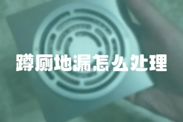 蹲廁地漏怎么處理