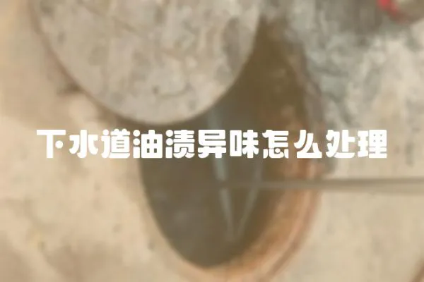 下水道油漬異味怎么處理