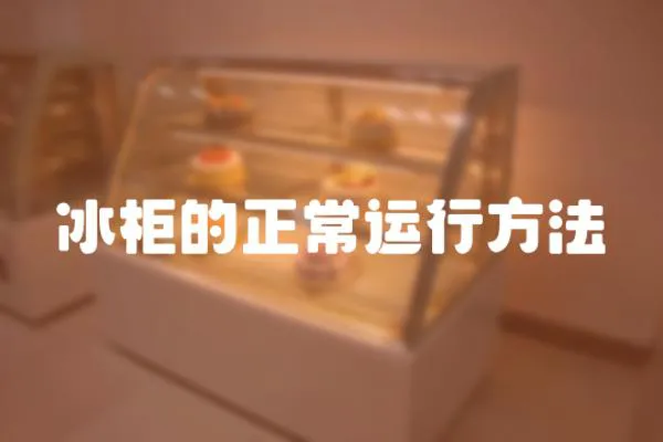 冰柜的正常運行方法