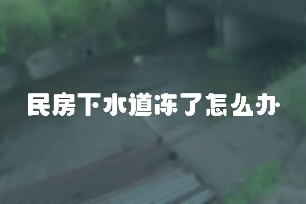 民房下水道凍了怎么辦
