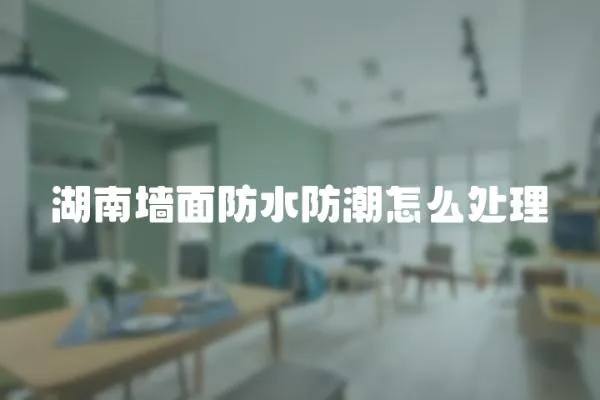湖南墻面防水防潮怎么處理