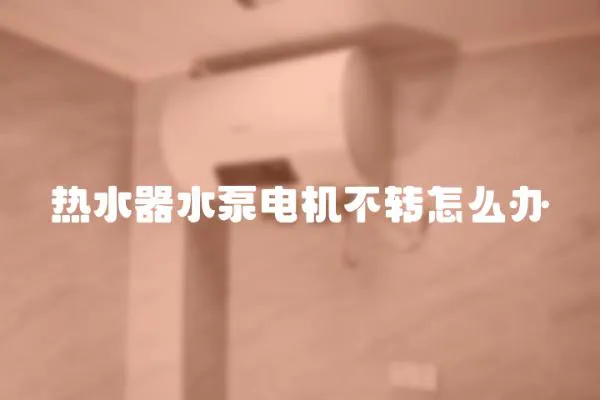 熱水器水泵電機(jī)不轉(zhuǎn)怎么辦