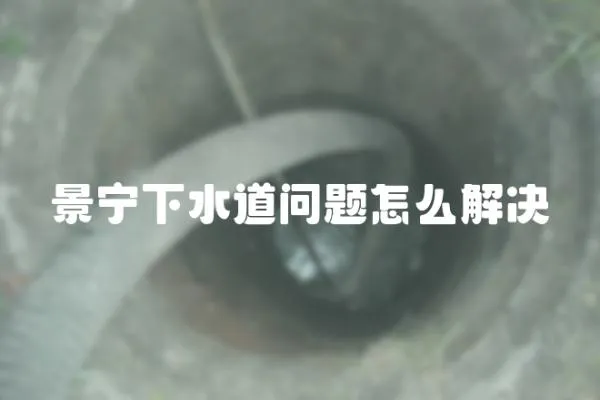 景寧下水道問題怎么解決