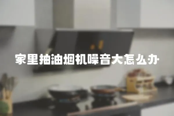 家里抽油煙機噪音大怎么辦