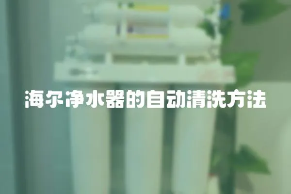 海爾凈水器的自動清洗方法