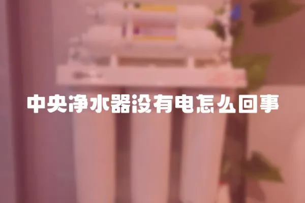 中央凈水器沒有電怎么回事