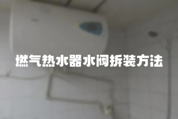 燃氣熱水器水閥拆裝方法