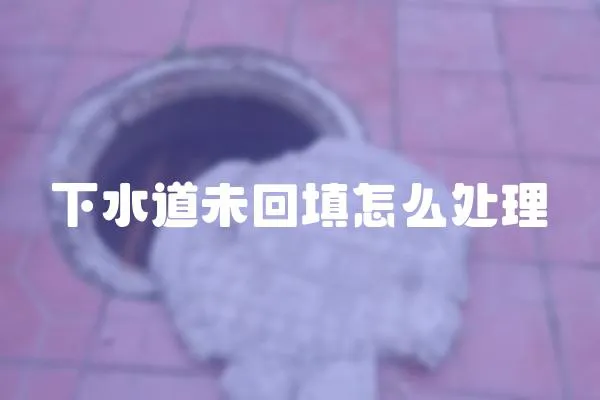 下水道未回填怎么處理