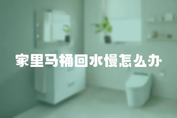 家里馬桶回水慢怎么辦