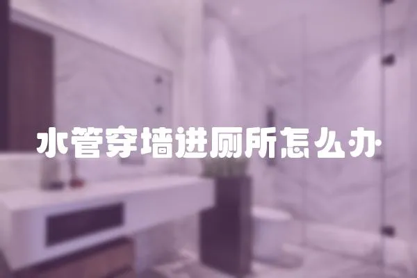 水管穿墻進廁所怎么辦