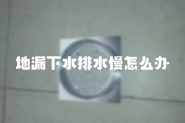 地漏下水排水慢怎么辦