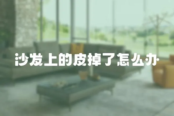 沙發上的皮掉了怎么辦