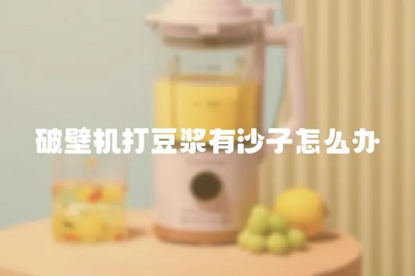 破壁機打豆漿有沙子怎么辦