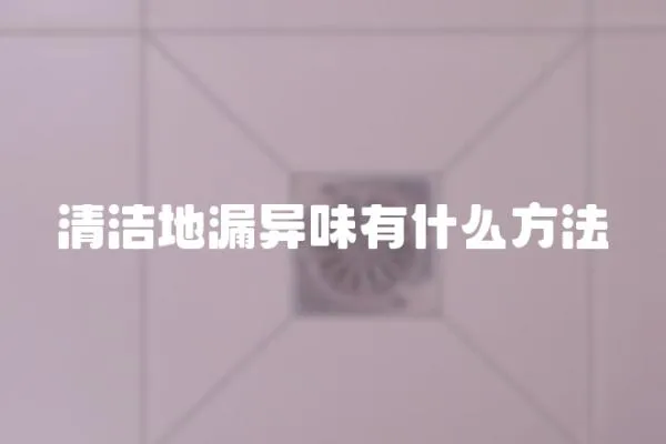 清潔地漏異味有什么方法