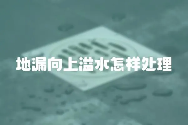地漏向上溢水怎樣處理
