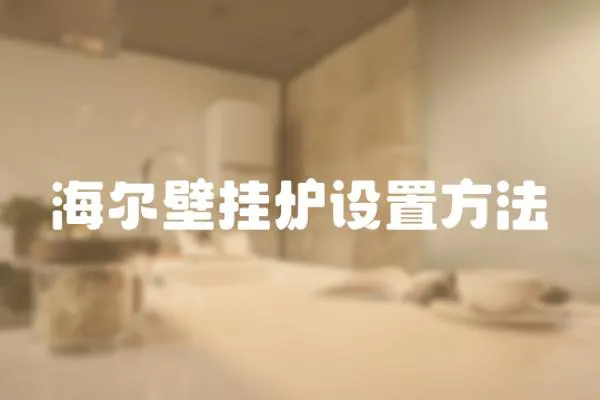 海爾壁掛爐設(shè)置方法