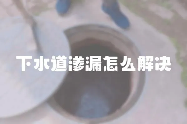 下水道滲漏怎么解決