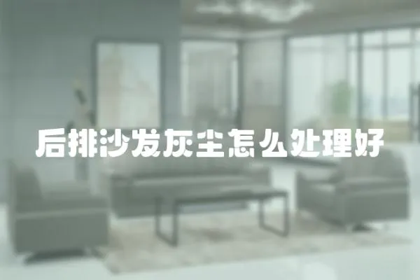 后排沙發灰塵怎么處理好