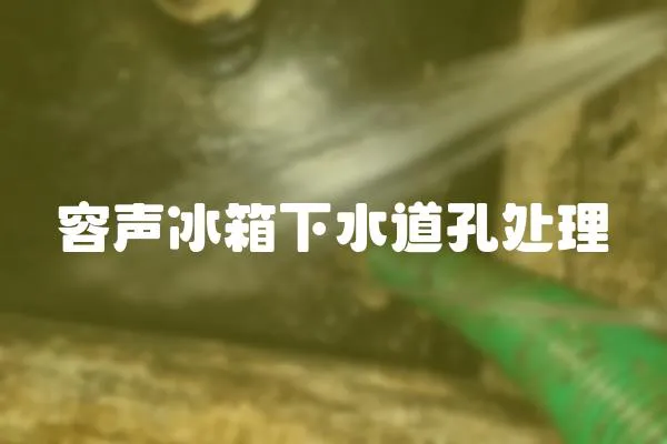 容聲冰箱下水道孔處理