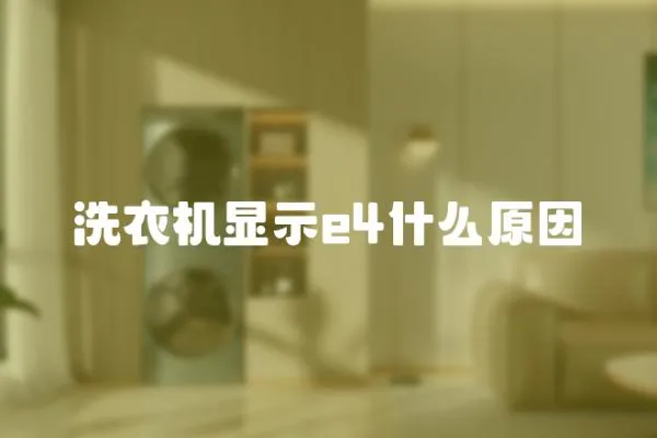 洗衣機(jī)顯示e4什么原因
