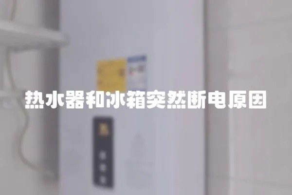 熱水器和冰箱突然斷電原因