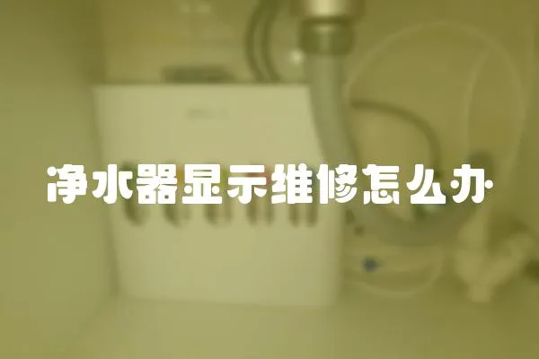 凈水器顯示維修怎么辦