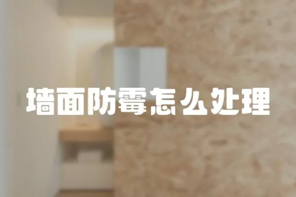 墻面防霉怎么處理