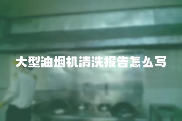 大型油煙機清洗報告怎么寫