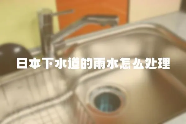 日本下水道的雨水怎么處理