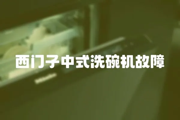 西門子中式洗碗機故障