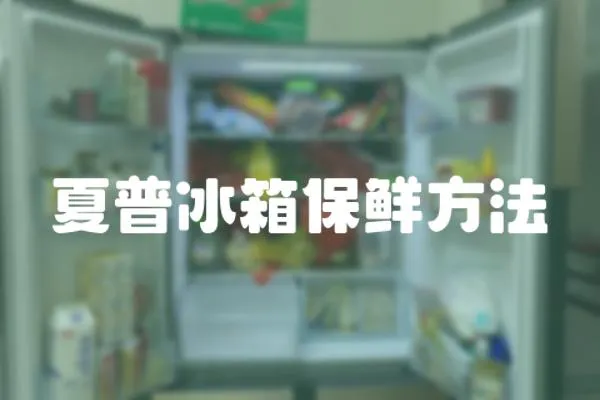 夏普冰箱保鮮方法