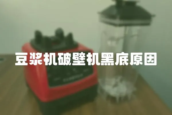 豆?jié){機破壁機黑底原因