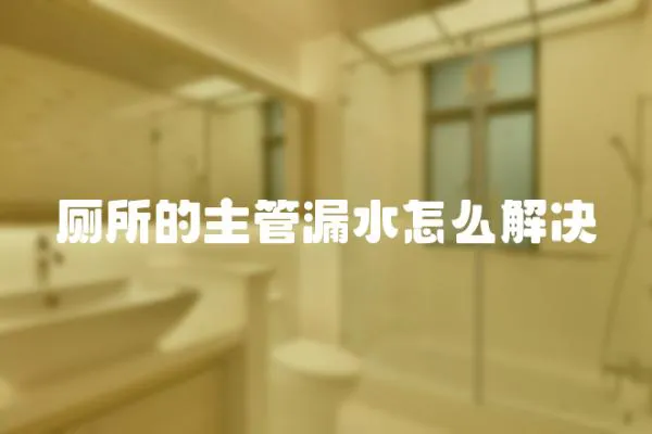 廁所的主管漏水怎么解決