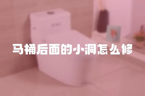 馬桶后面的小洞怎么修