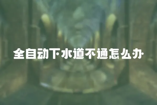 全自動(dòng)下水道不通怎么辦