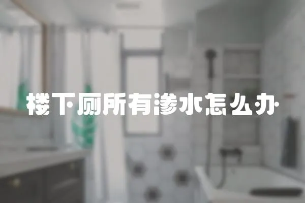 樓下廁所有滲水怎么辦