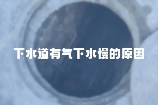 下水道有氣下水慢的原因