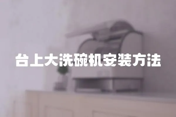 臺上大洗碗機安裝方法