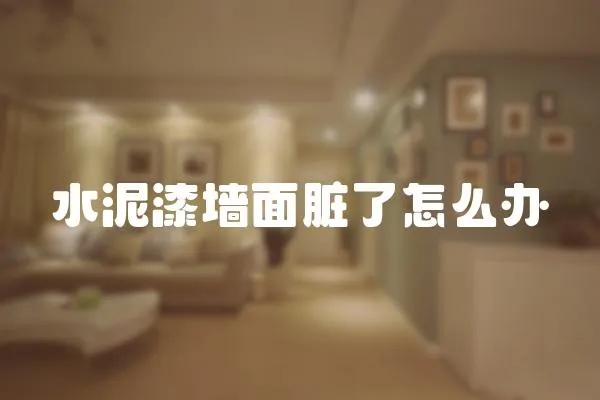 水泥漆墻面臟了怎么辦