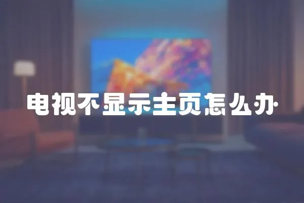 电视不显示主页怎么办