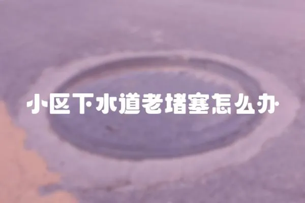 小區(qū)下水道老堵塞怎么辦