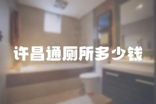 許昌通廁所多少錢