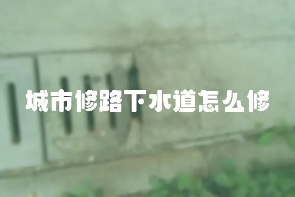 城市修路下水道怎么修