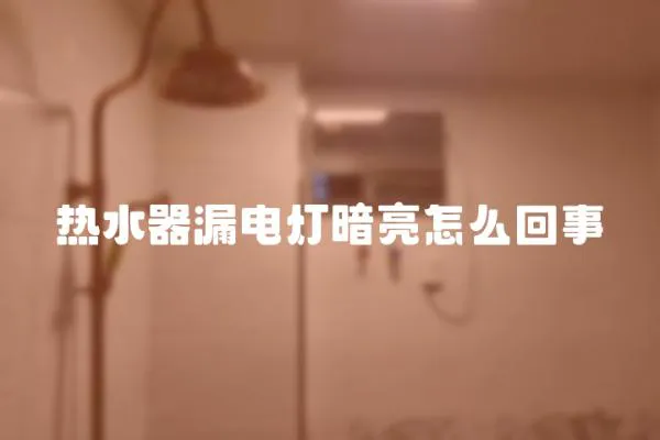 熱水器漏電燈暗亮怎么回事