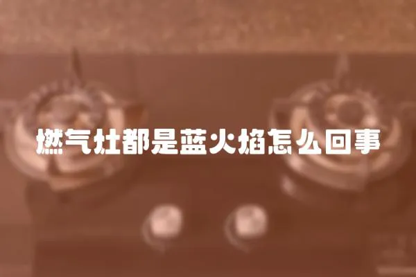 燃氣灶都是藍火焰怎么回事