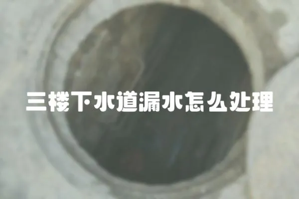 三樓下水道漏水怎么處理