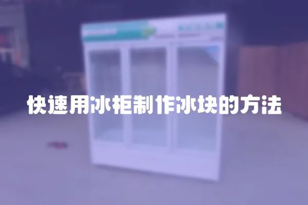 快速用冰柜制作冰塊的方法