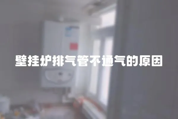 壁掛爐排氣管不通氣的原因