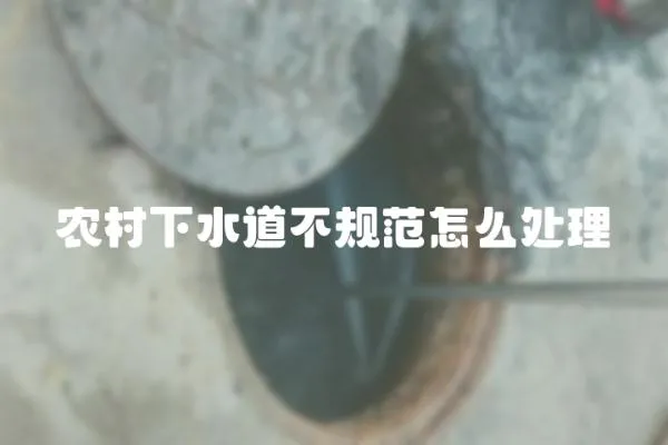 農村下水道不規范怎么處理